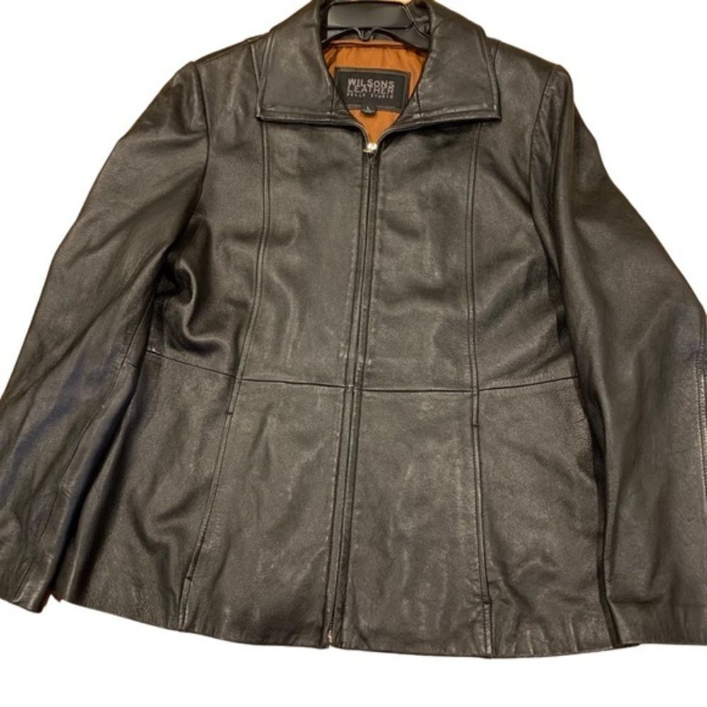 Men’s Wilson Black‎ Leather Zip-up Jacket L